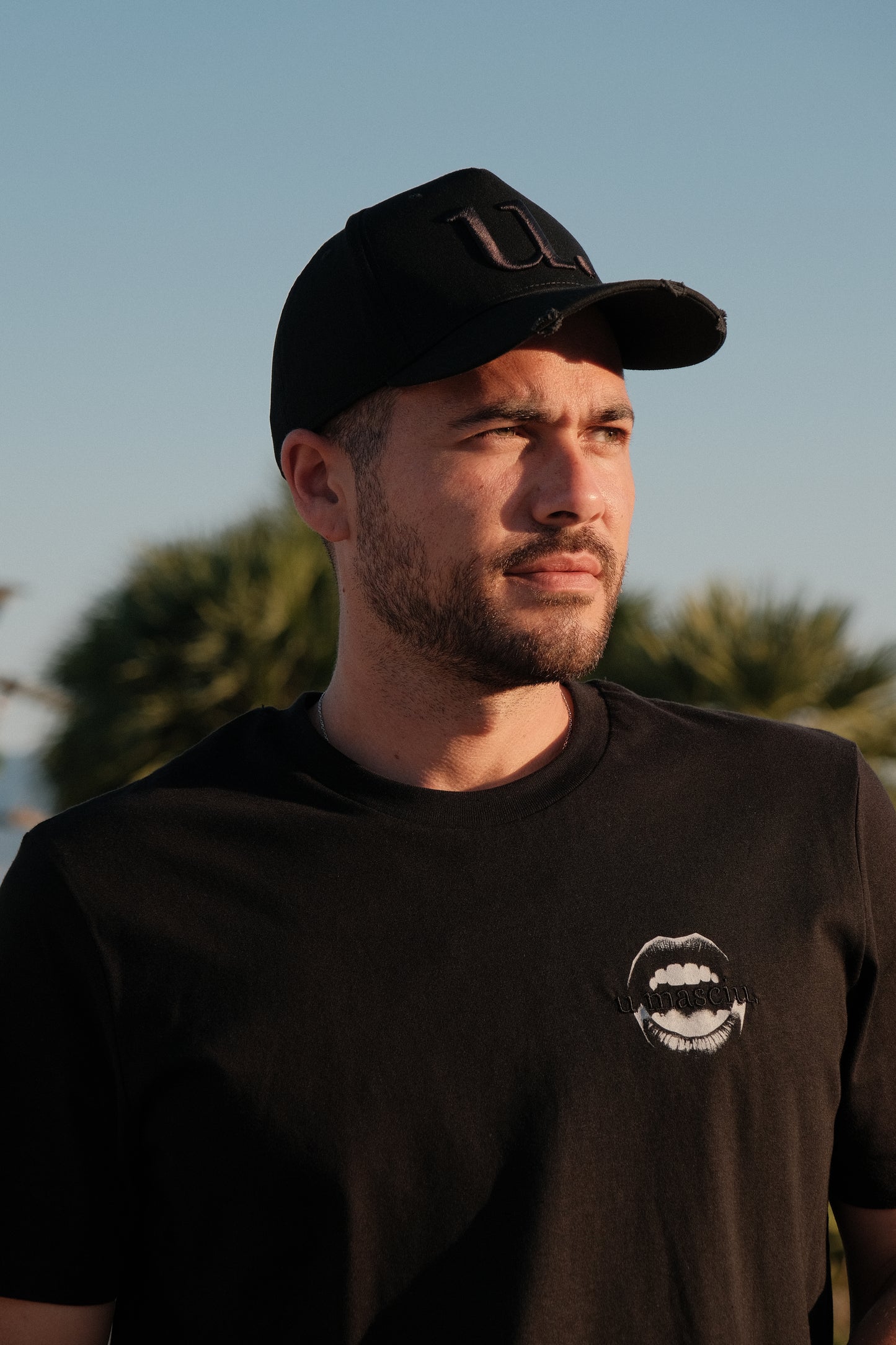 T-SHIRT NOIR "BOCCA SUNSET"