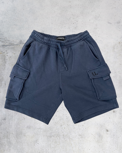 Short cargo en molleton bleu Marine vintage pour homme marque créateur Corse U MASCIU